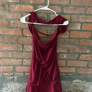 Peppermayo Elegant Backless Wine Dress